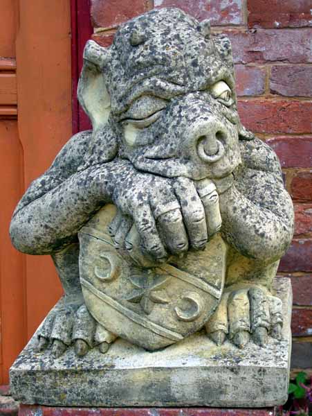 Wimborne,Deans Court,Garden,Imp,Statue